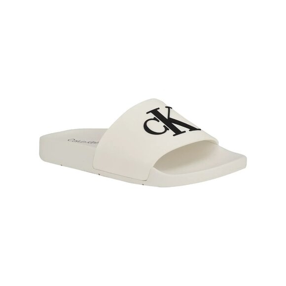 Calvin Klein Arin Logo Slide Sandals White Women’s Size 8M Slip-On MSRP $45 - Picture 1 of 3